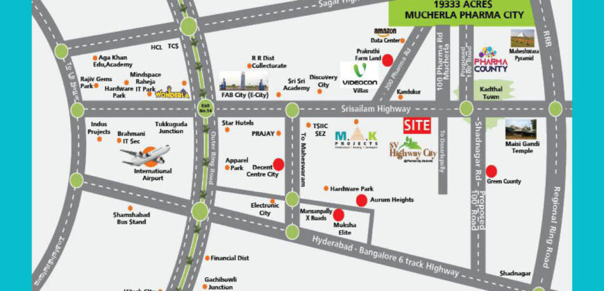 Plots FOR SALE in Srisailam Highway,Hyd | Mucherla Pharma City